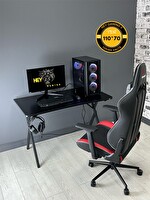 Hey Modüler Mobilya Heygaming2 Profesyonel Oyuncu Masası Siyah 110 CM