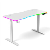 Karr Gaming G-Flex G1B6 Elektrikli Yükseklik Ayarlı RGB Aydınlatmalı Oyuncu Masası 160x80 CM - Beyaz