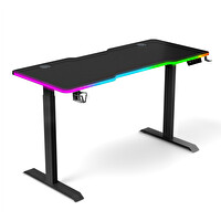 Karr Gaming G-Flex G1S4 Elektrikli Yükseklik Ayarlı RGB Aydınlatmalı Oyuncu Masası - 140x60 Siyah