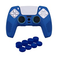Cosmostech PS5 Controller Joystick Oyun Kolu Gamepad Uyumlu Silikon + 8'li Analog Koruyucu Mavi