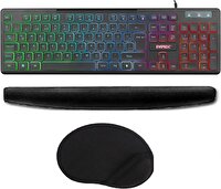 Everest KB-120 Sleek USB Aydınlatmalı Q Gaming Oyuncu Klavyesi + Klavye Pad + Mouse Pad