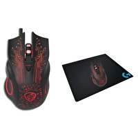 Hytech HY-X8 Eagle Siyah Gaming Oyuncu Mouse + Logitech Gaming Mouse Pad Set