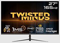 Twisted Minds TM27DFI 27" 1 MS 165 Hz HDMI DP AMD FreeSync/Gsync Çerçevesiz RGB FHD IPS Gaming Monitör