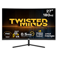 Twisted Minds TM27FHD180VA 27" FHD 180Hz 0.5Ms HDMI DP HDR10 R1500 Kavi̇sli̇ RGB Gaming Moni̇tör