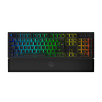 Pusat Rapid Ultra Tam Boyutlu Monster Tactile Red Switch 80 M Tıklama Kablolu Mekanik RGB Oyuncu Klavyesi Siyah