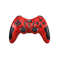 ScHitec 7in1 PC-PS2-PS3-PC360-TV-TVBox-Android Cihazlar ile Uyumlu Kablosuz Gamepad Kırmızı