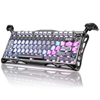 GravaStar Mercury K1 Pro RGB Kablosuz Mekanik Gaming Klavye Alüminyum Çerçeveli İngilizce Q Cyberpunk