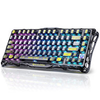 GravaStar Mercury K1 Lite RGB Kablosuz Mekanik Gaming Klavye İngilizce Q Transparan Siyah