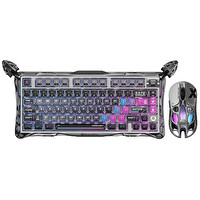 GravaStar Mercury K1 Pro+X Kablosuz RGB Işıklı Mekanik Q Special Edition Cyberpunk Gaming Klavye ve Optik Mouse Seti
