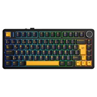 Aula F75 Mekanik RGB TKL Hot Swap GrayWood V4 Switch Kablosuz Makrolu Siyah Türkçe Q Klavye