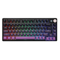 Epomaker HE75 Mag Black Purple Hall Effect Gateron Magnetic White Manyetik Switch RGB Kablosuz Hotswap Mekanik Oyuncu Klavyesi