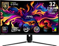 MSI MAG 321CUP QD-OLED 31.5" 3840x2160 UHD 165Hz 0.03 MS HDMI DP Type-C HDR 400 G-Sync Curve 1700R QD-OLED Oyuncu Monitörü