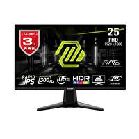 MSI MAG 255XF 24.5" 1920x1080 FHD 300 Hz 0.5 MS HDMI DP FreeSync Premium IPS Oyuncu Monitörü