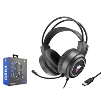 Hadron G884 RGB Ledli Mikrofonlu 2 MT USB Kablolu Kulaküstü Oyuncu Kulaklığı - Siyah