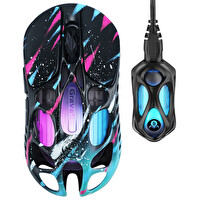 GravaStar Mercury XPro RGB 32K DPI Kablosuz Magnezyum Alaşımlı Programlanabilir 5 Tuşlu Neon Graffiti Optik Gaming Mouse+8K Dongle