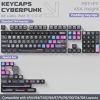 GravaStar Mekanik Oyuncu Klavyesi Tuş Takımı Seti Mekanik Klavye ile Uyumlu Tuşlar Cyberpunk