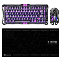 GravaStar V75 Lite Manyetik Kablolu Gaming Klavye M2 Kablosuz Optik Mouse Ve Mousepad Oyuncu Seti - Stealth Black