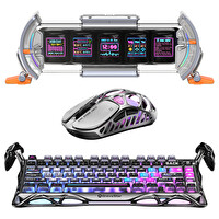 GravaStar K1 Pro Mekanik Gaming Klavye X Pro Kablosuz Optik Mouse ve Dijital Resim Çerçevesi Oyuncu Seti Cyberpunk