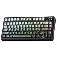 Aula F75 Max Mekanik Kablosuz Kablolu RGB TKL Reaper Switch Hot Swap Makrolu Gaming Klavye Siyah