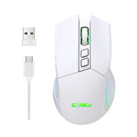 Claw’s Crossfire Air V1 Kablosuz 10000 Dpi Pixart PMW3325 Sensör Makro Yazılımlı Chromatic RGB Kablosuz Gaming Mouse - Beyaz