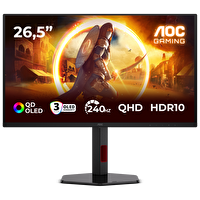 AOC Q27G4ZDR 26.5" 240 Hz(OC) 0.03 MS HDMI DP USB Adaptive Sync Pivot HDR10 QHD QD-OLED Oyuncu Monitörü