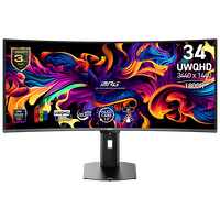 MSI MPG 341CQR QD-OLED X36 34" 360 Hz 0.03 MS HDMI DP Type-C Adaptive-Sync Pivot HDR 500 UWQHD QD-OLED  Oyuncu Monitörü