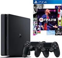 Sony Playstation 4 Slim 1 TB Oyun Konsolu + 2. Playstation Kol + Fifa 2021 PS4 Oyun (İthalatçı Garantili)