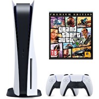 Sony Playstation 5 Diskli Oyun Konsolu - 2. Playstation Kol - GTA 5 (İthalatçı Garantili)