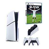 Sony Playstation 5 Slim CD Edition 1 TB - 2. DualSense PS5 Kol - Şarj istasyonu - Fifa FC 25 PS5 Oyun (İthalatçı Garantili)