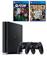 Sony Playstation 4 Slim 1 TB 2. DualShock Kol  Ps4 FC 26 +GTA 5 (İthalatçı Garantili)