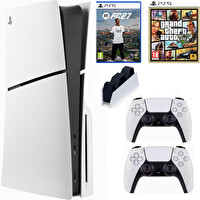 Sony Playstation 5 Slim CD'li 1 TB - 2.Kol Dualsense - Şarj İstasyonu - GTA 5 - PS5 FC27 (İthalatçı Garantili)