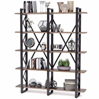 Zizuva Tasarım 150x30x180 CM 5 Raflı Ceviz Aksesuar Düzenleyici ve Kitaplık