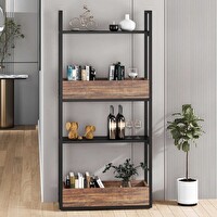 Zizuva Tasarım 65x30x160 CM Ceviz Sandıklı Düzenleyici