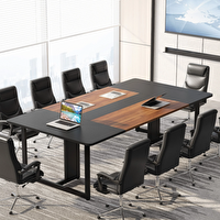 Zizuva Tasarım 240x120x75 CM Siyah Ofis Toplantı Masası