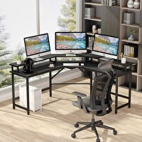 Zizuva Tasarım 50x87 CM L Model Siyah Bilgisayar ve Çalışma Masası