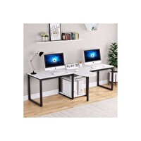 Zizuva Tasarım 240x60x75 CM İki Kişilik Beyaz Çalışma Masası