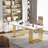 Zizuva Tasarım 180x80x75 CM Beyaz Çalışma ve Bilgisayar Masası