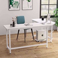 Zizuva Tasarım 170x75x50 CM L Model Beyaz Çalışma Masası