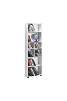 Adore Mobilya White 8 Bölmeli Kitaplık-Mat Beyaz 55x187x23 CM (GxYxD)