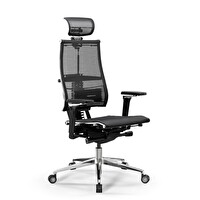 Metta Yoga 4DF Ergonomik Fileli Ofis Sandalyesi / Yönetici Koltuğu - AB.F.15.13A Siyah