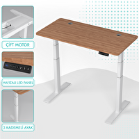Karr Office O-Flex Duo Çift Motorlu Elektrikli Yükseklik Ayarlı Masa - 180x80 - Bambu