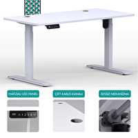 Karr Office O-Flex Tek Motorlu Elektrikli Yükseklik Ayarlı Masa - 120x60 - Beyaz