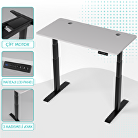 Karr Office O-Flex Duo Çift Motorlu Elektrikli Yükseklik Ayarlı Masa - 120x60 - Beyaz