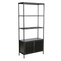 Adore Mobilya Gaming Cage Metal Kitaplık - Siyah 80x177x36 CM