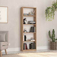 Adore Mobilya Max 5 Raflı Kitaplık - Florida Meşe 58x170x23 CM
