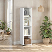 Adore Mobilya Cubic Kitaplık Beyaz 36x140.5x30 CM
