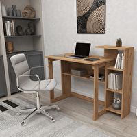Reyo Enda Home Saye 5 Raflı Kitaplıklı Çalışma Masası Atlantik Çam