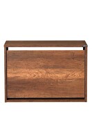 Adore Mobilya Step Oturaklı Ayakkabılık - Koyu Ceviz (Oslo Ceviz) 60x42x30 CM (GxYxD)