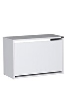 Adore Mobilya Step Oturaklı Ayakkabılık-Mat Beyaz 60x42x30 CM (GxYxD)