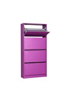 Adore Mobilya Flat Duo 4 Katlı Geniş Ayakkabılık-Mor 73x157x26 CM (GxYxD)